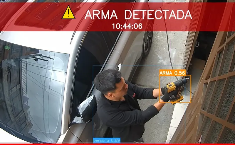 Detección de armas — detección automática en cámara de seguridad