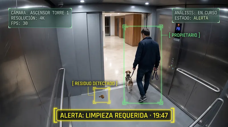 Desechos de mascotas — detección automática en cámara de seguridad