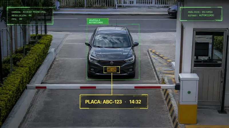 Lectura de placas — detección automática en cámara de seguridad